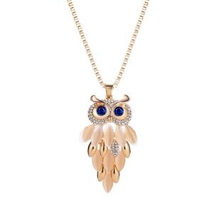 *CARMELITA* Owl Opal Gem Pendant Fashion Necklace